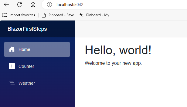 Screen shot of the Blazor Web App